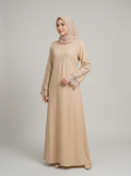 Sandstone Lace-Sleeve Jubah