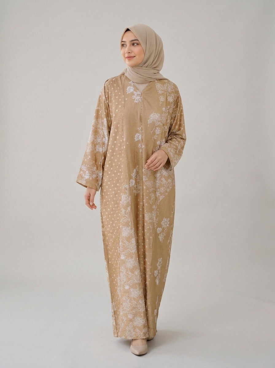 Golden Sand Embroidered-Look Kaftan