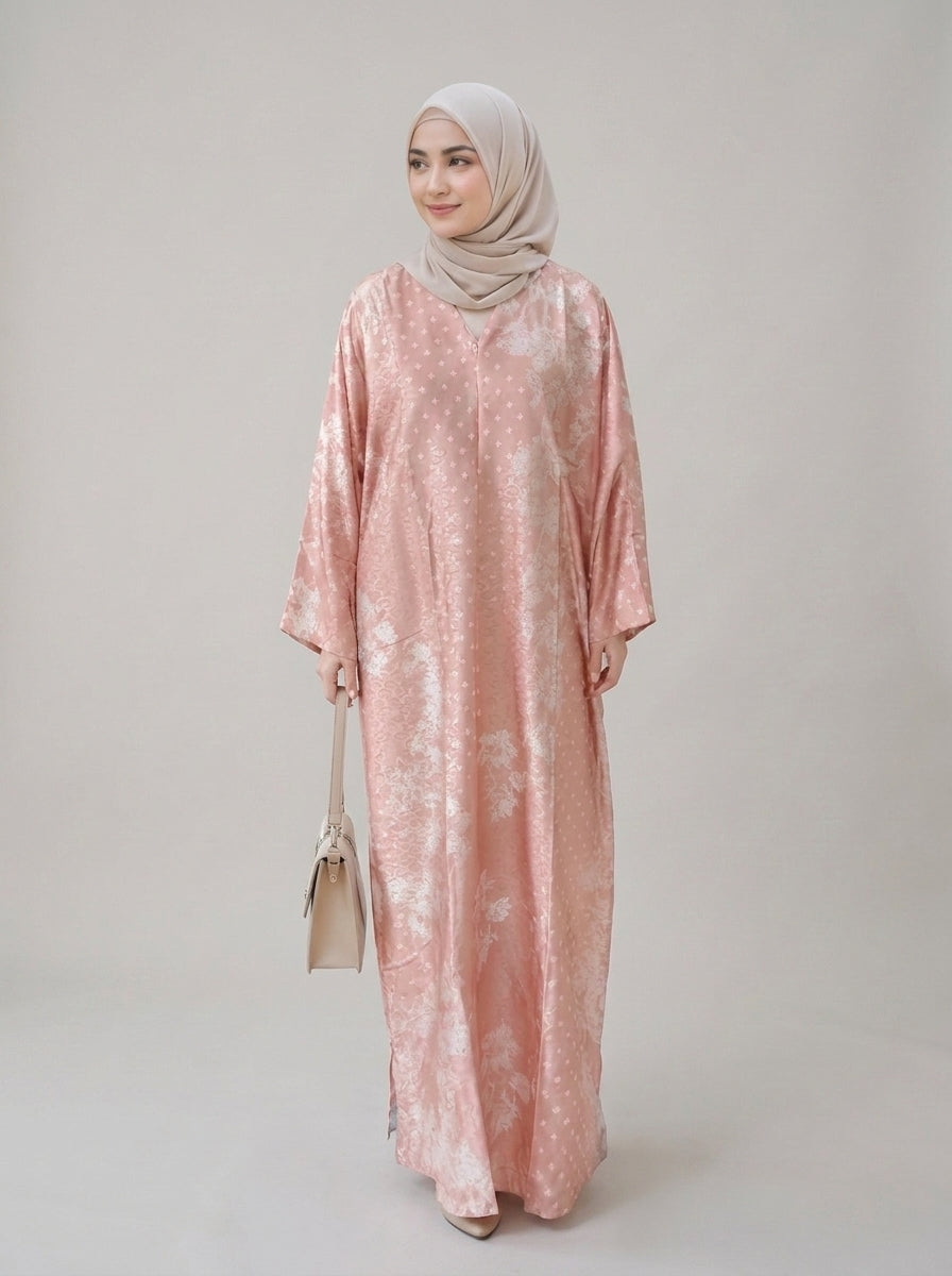 Blush Rose Satin Kaftan