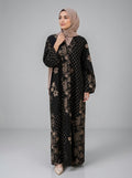 Noir Gold Floral Kaftan