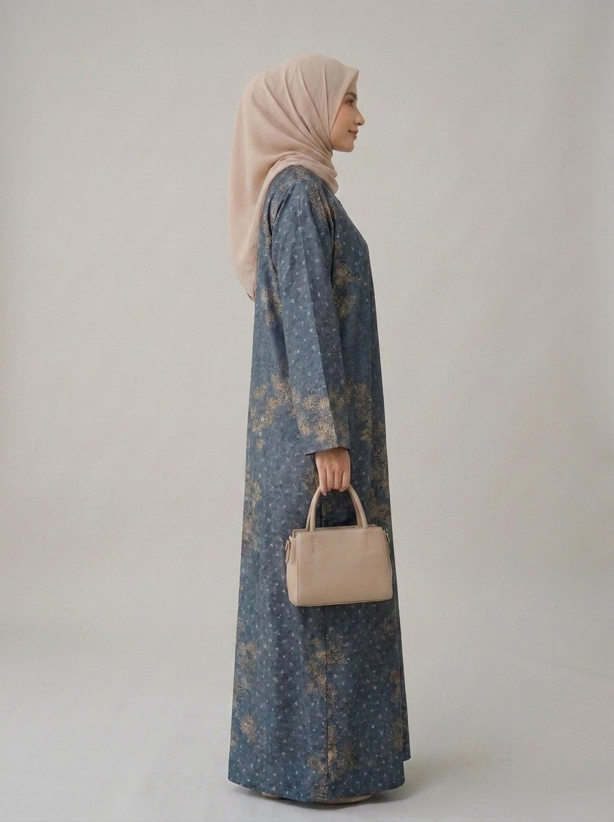 Slate Blue Gilded Kaftan