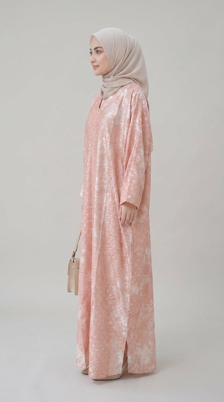 Blush Rose Satin Kaftan