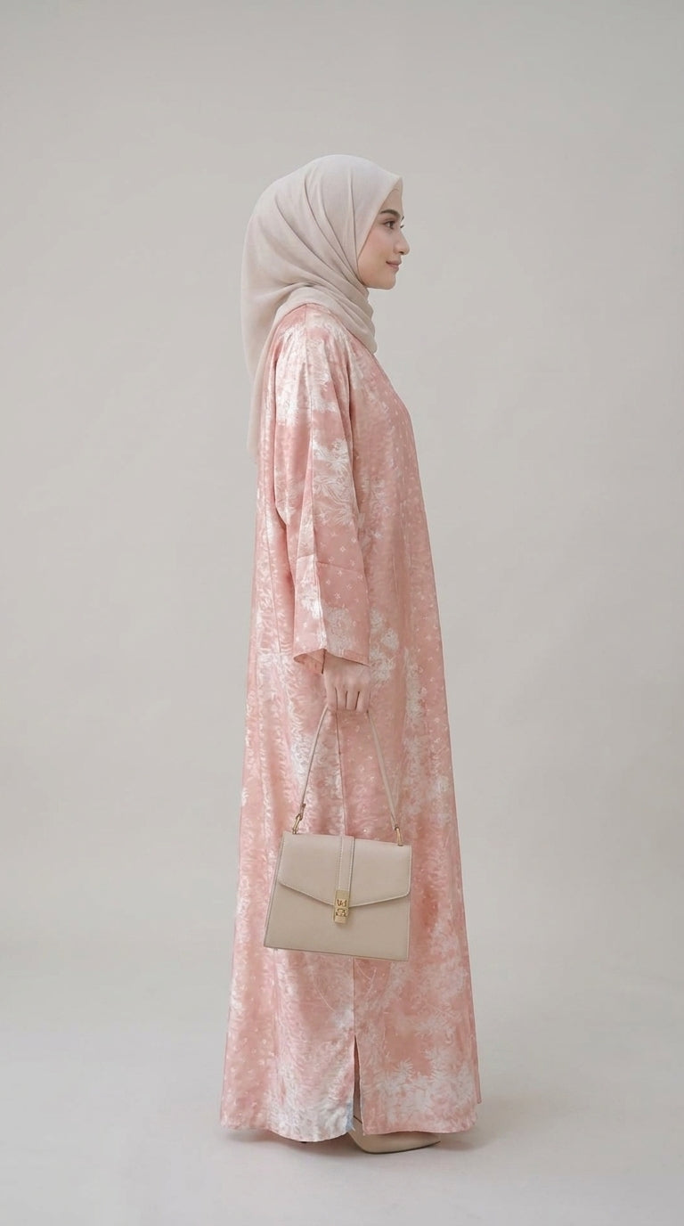 Blush Rose Satin Kaftan