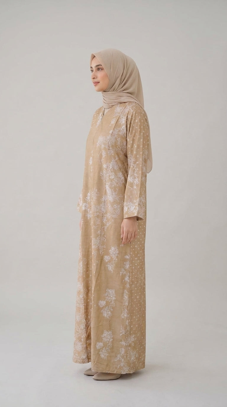 Golden Sand Embroidered-Look Kaftan