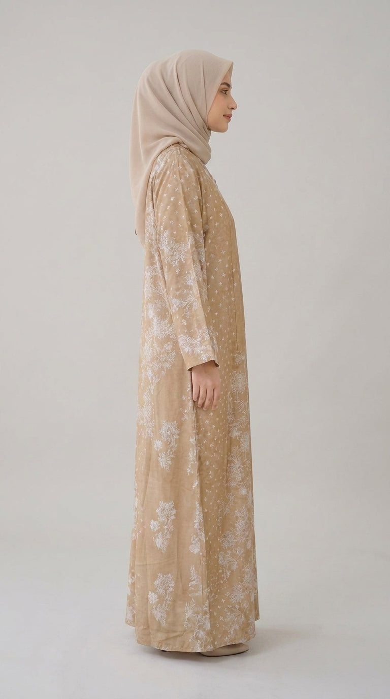 Golden Sand Embroidered-Look Kaftan