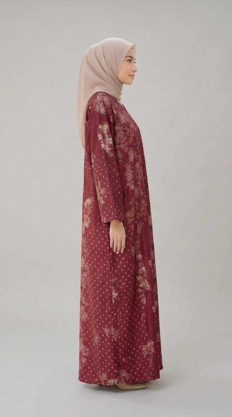 Burgundy Bloom Kaftan