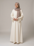 Ivory Lace-Cuff Abaya