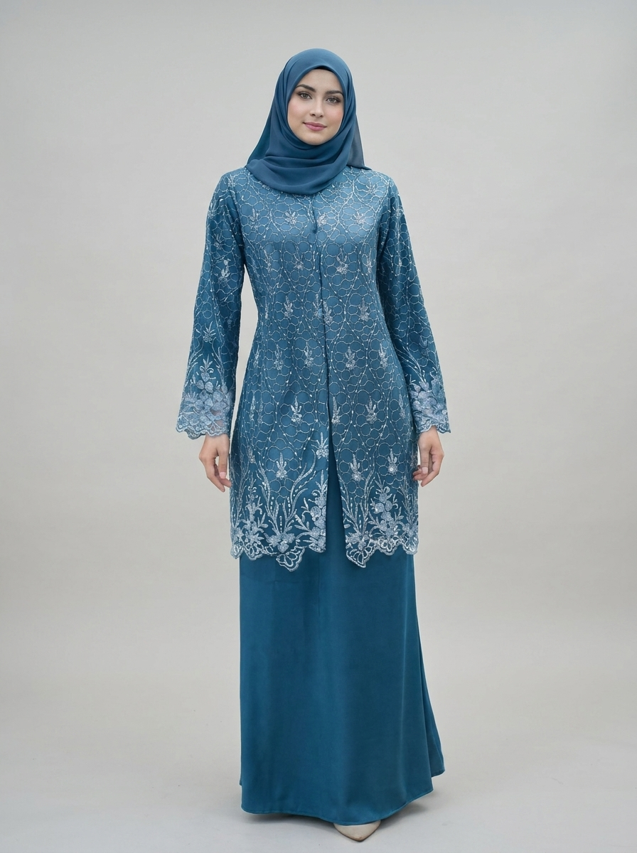 Lagoon Lace Kurung Set