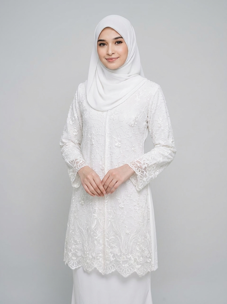 Ivory Lace Kurung Set