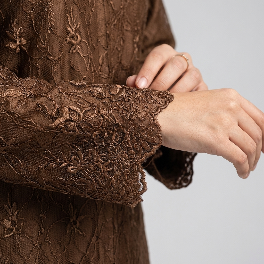 Cocoa Lace Kurung Set