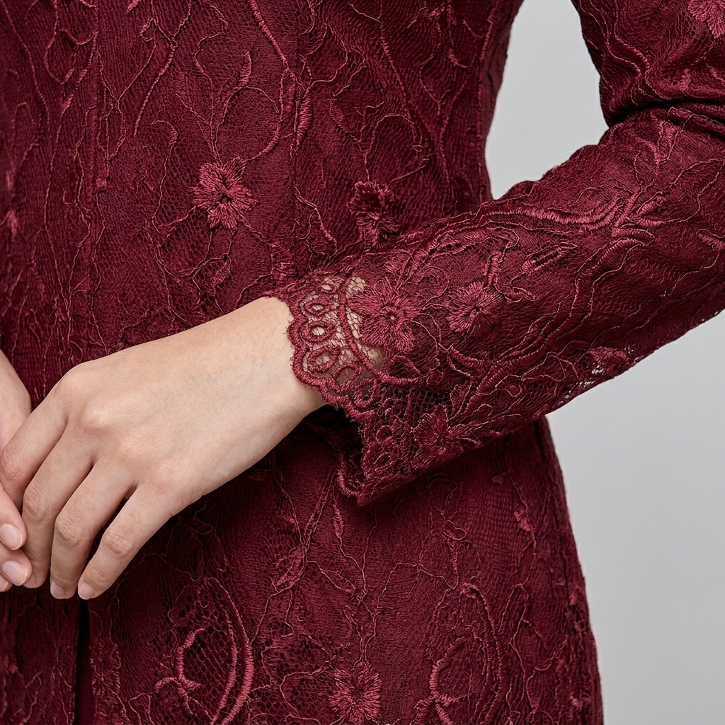 Merlot Lace Kurung Set