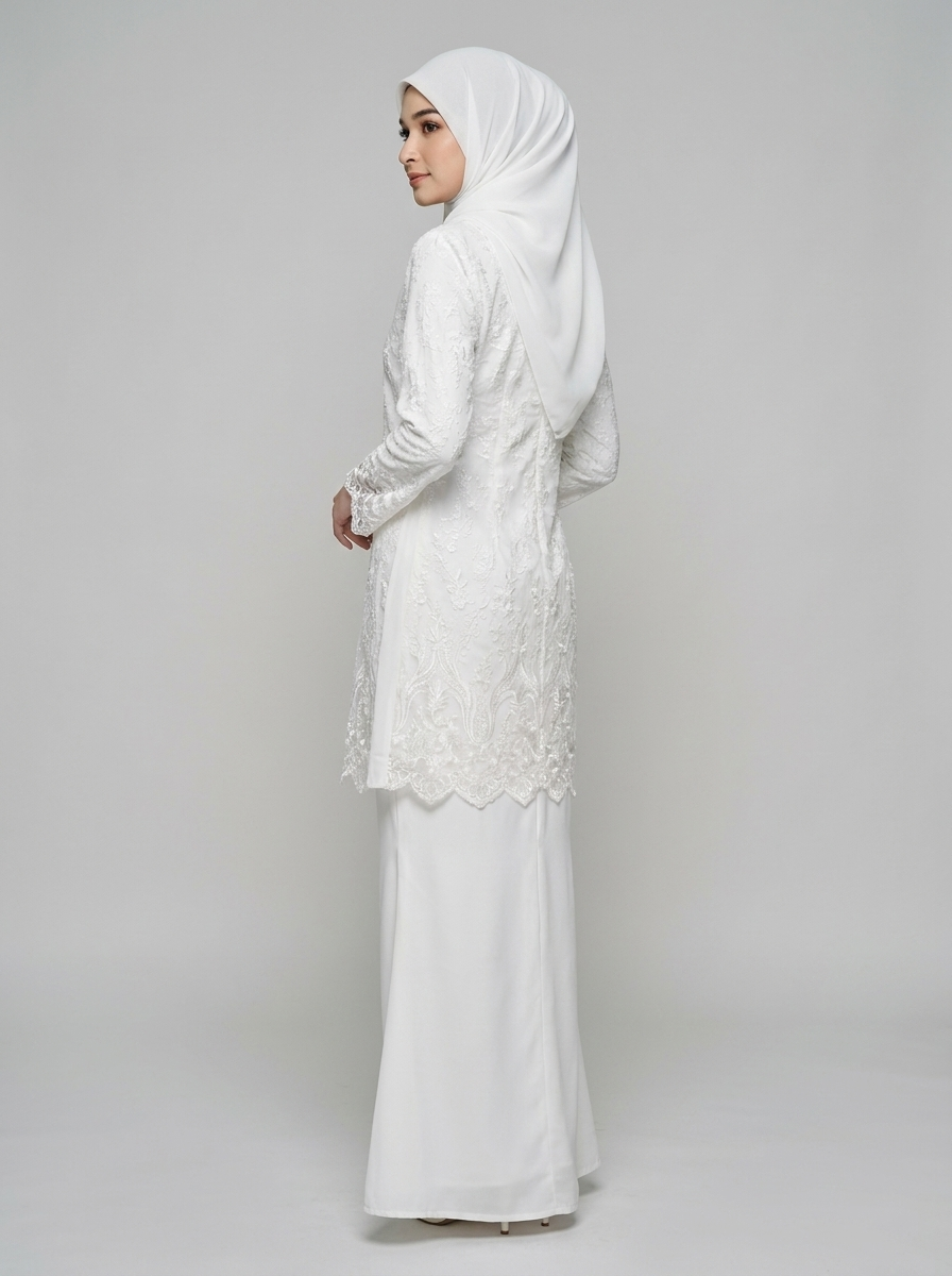 Ivory Lace Kurung Set